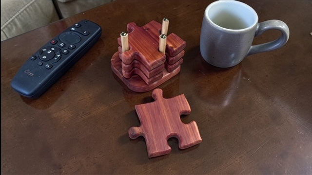 Puzzle Shape Red Cedar Wood Coasters