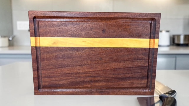 Custom Cutting Board. (Sapele & Yellow Rose)