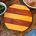 12" Lazy Susan w/Yellow Heart, Padauk, & Walnut