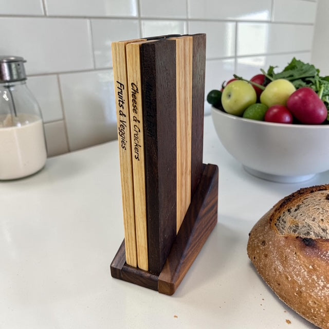 Mini Cutting Board Library with Stand